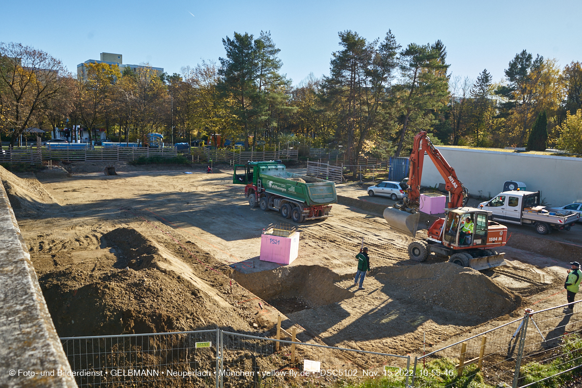 15.11.2022 - Baustelle an der Quiddestraße Haus für Kinder in Neuperlach
